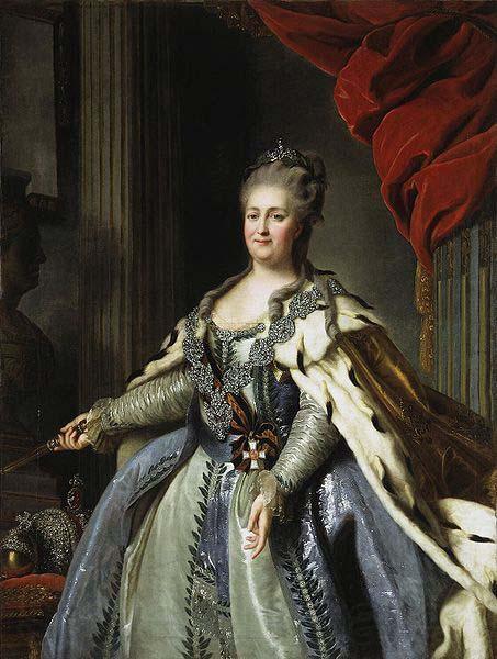 Fyodor Rokotov Portrait of Catherine II of Russia. Norge oil painting art